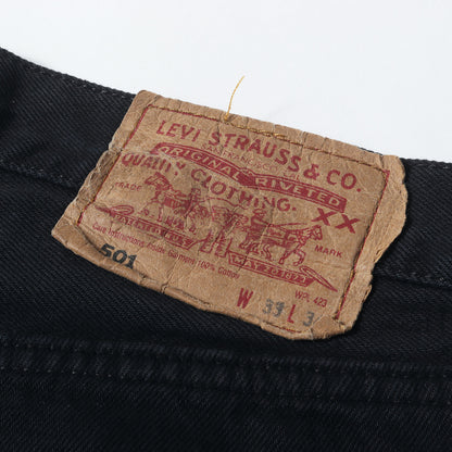 00s EUROモデル 501 後染め ブラック デニムパンツ(0501-0165)