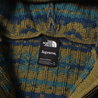 22AW ×THE NORTH FACE ノルディック柄 ジップ ウールニット セーター(Zip Up Hooded Sweater)