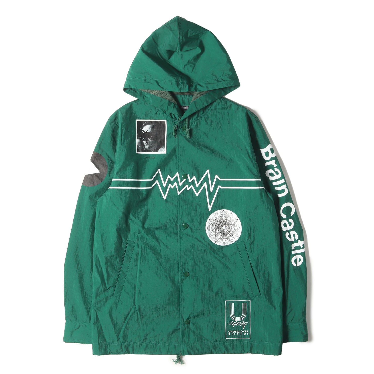 undercoverフード付きコーチジャケット UNDERCOVER（アンダーカバー）裏メッシュフードロングコーチJKT APPLE