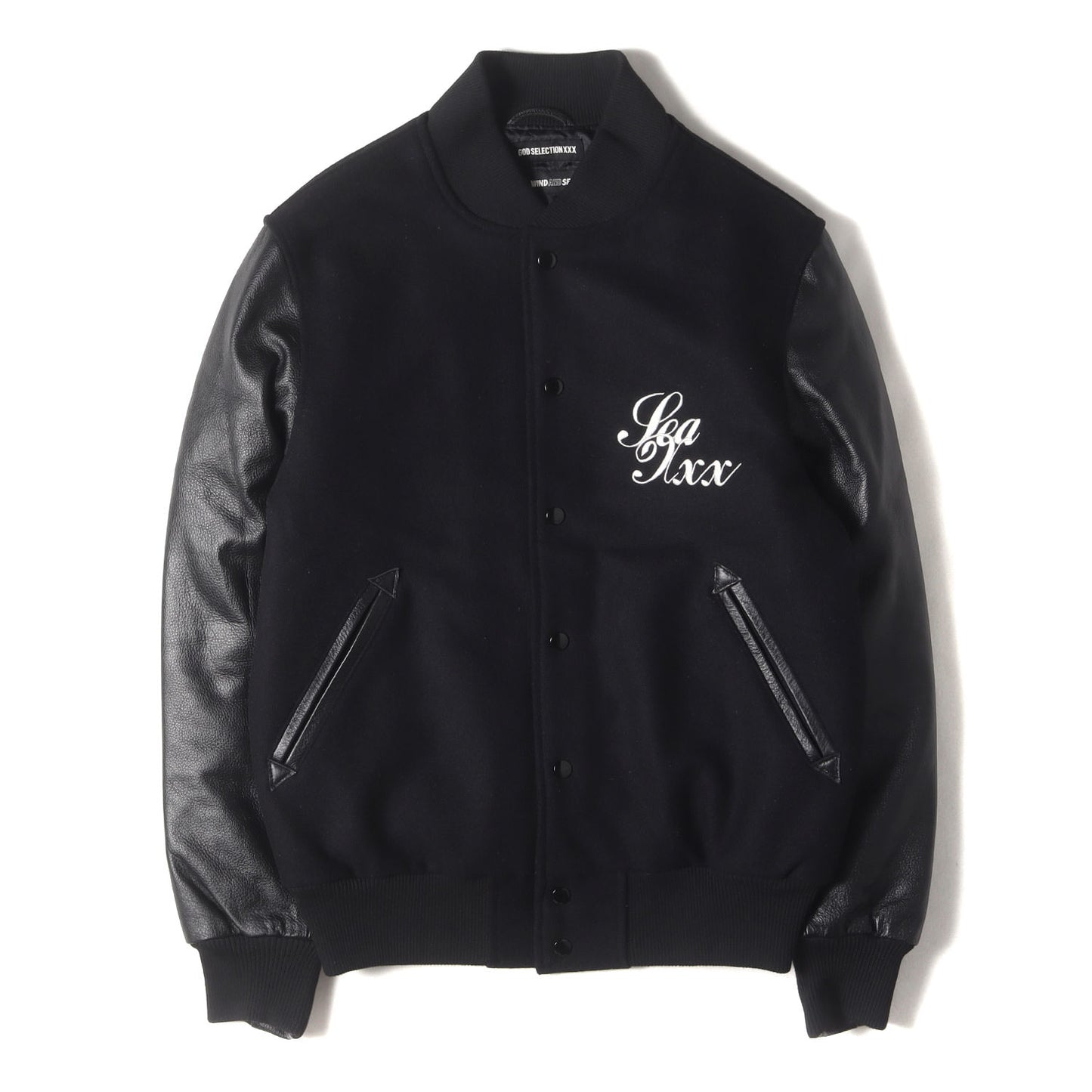 21AW ×GOD SELECTION XXX 袖レザー メルトン バーシティジャケット / スタジャン(Varsity Jacket)