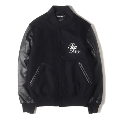 21AW ×GOD SELECTION XXX 袖レザー メルトン バーシティジャケット / スタジャン(Varsity Jacket)