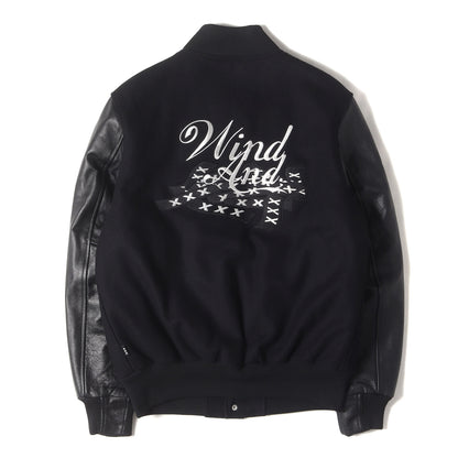 21AW ×GOD SELECTION XXX 袖レザー メルトン バーシティジャケット / スタジャン(Varsity Jacket)