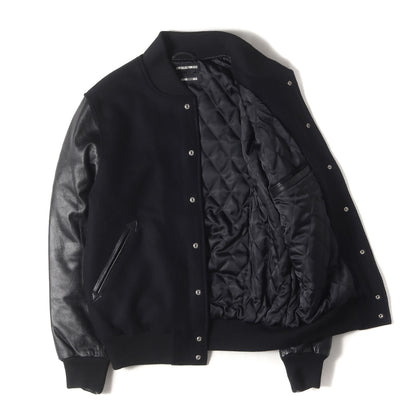21AW ×GOD SELECTION XXX 袖レザー メルトン バーシティジャケット / スタジャン(Varsity Jacket)