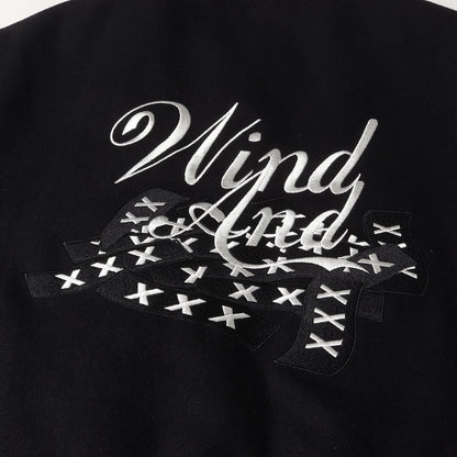 21AW ×GOD SELECTION XXX 袖レザー メルトン バーシティジャケット / スタジャン(Varsity Jacket)