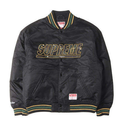 25SS ×Mitchell & Ness サテン バーシティジャケット / スタジャン(Camo Logo Varsity Jacket)