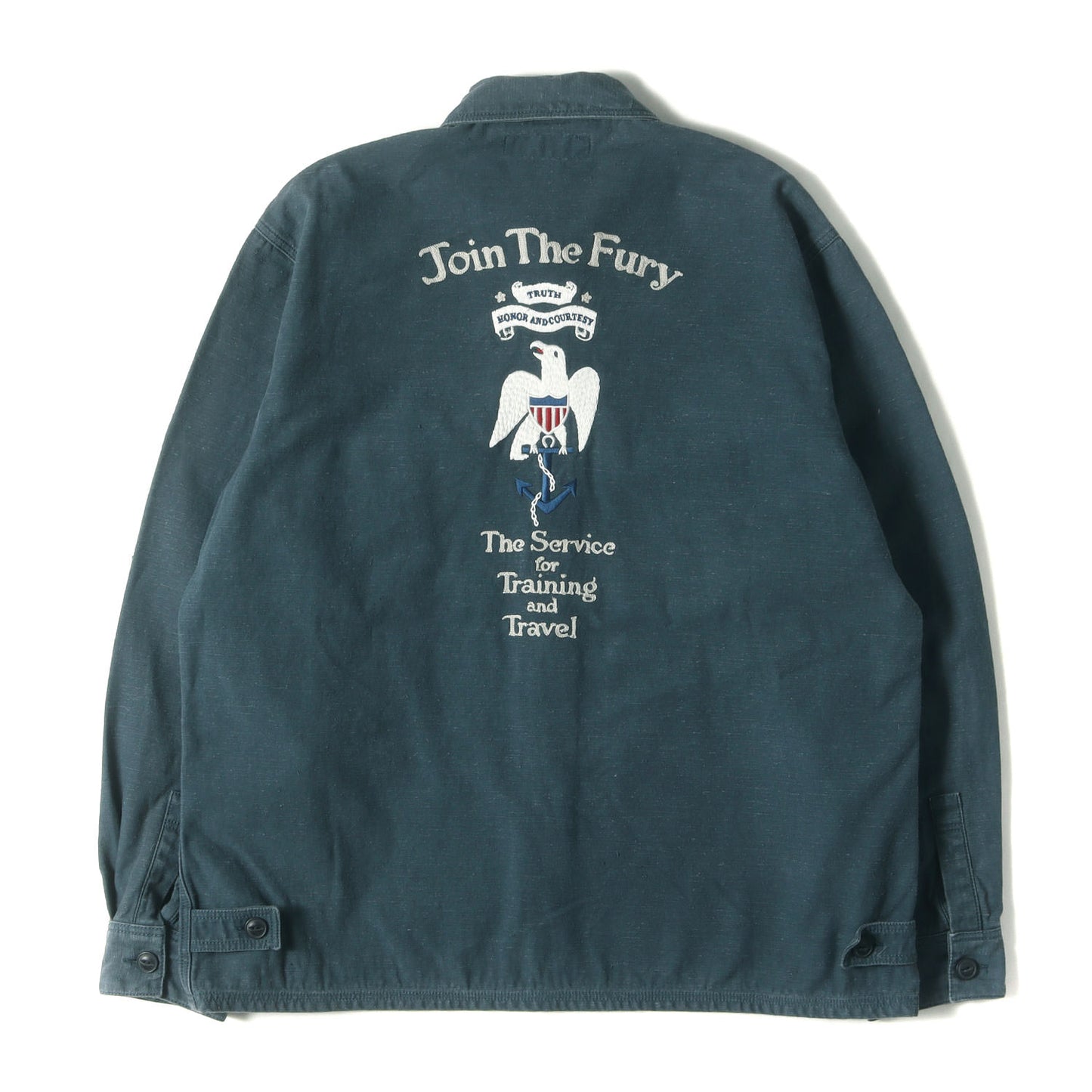 00s イーグル刺繍 バックサテン シャツ