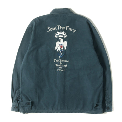 00s イーグル刺繍 バックサテン シャツ