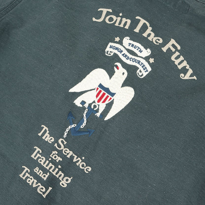 00s イーグル刺繍 バックサテン シャツ