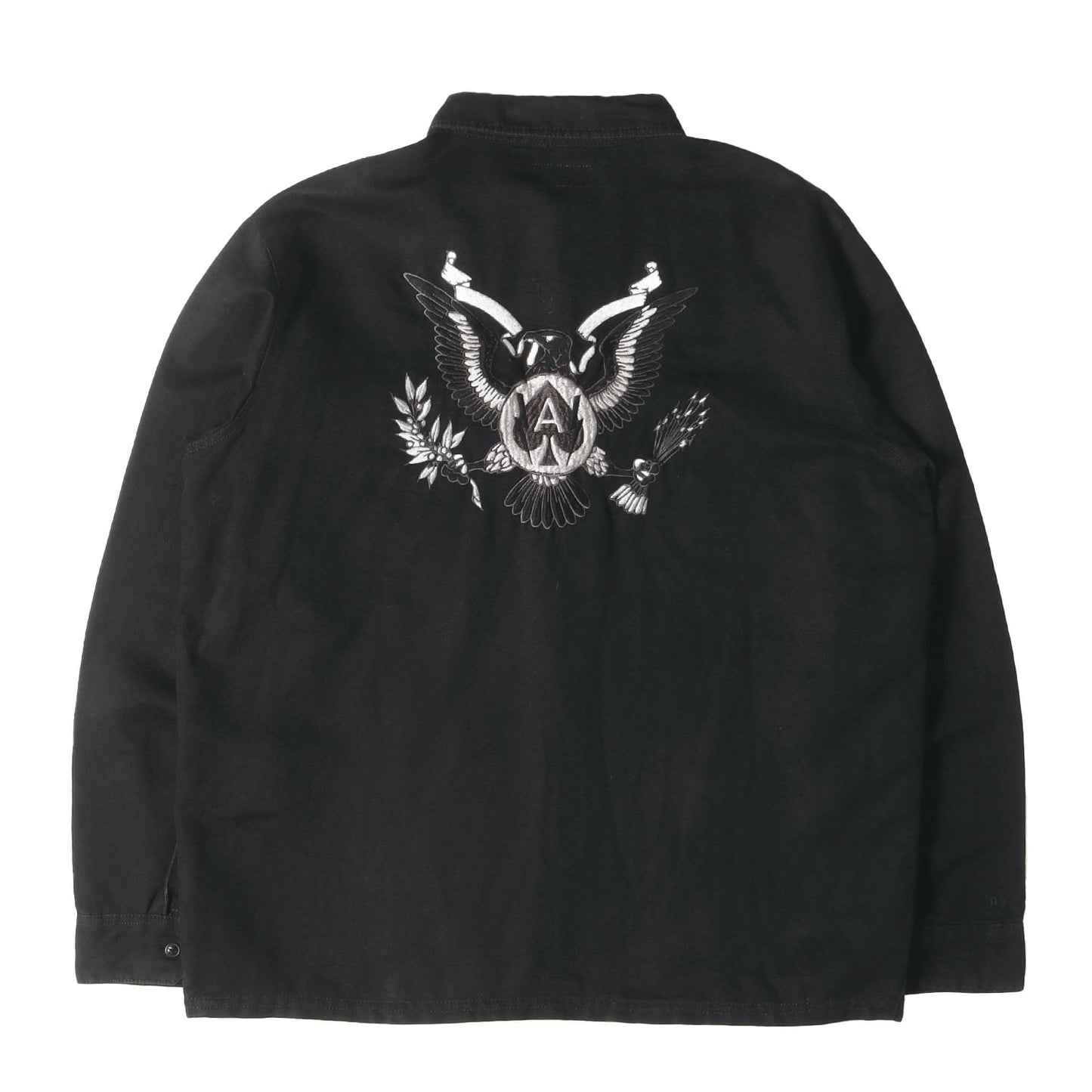 00s イーグル刺繍 リネン/コットン シャツ