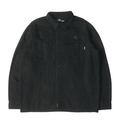 00s イーグル刺繍 リネン/コットン シャツ