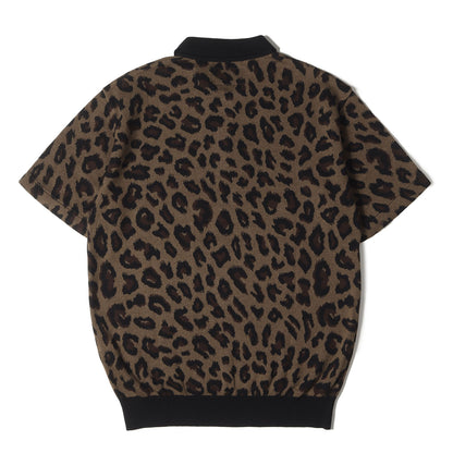 23SS レオパード柄 ジャガード ニット ポロシャツ(LEOPARD KNIT POLO SHIRT)