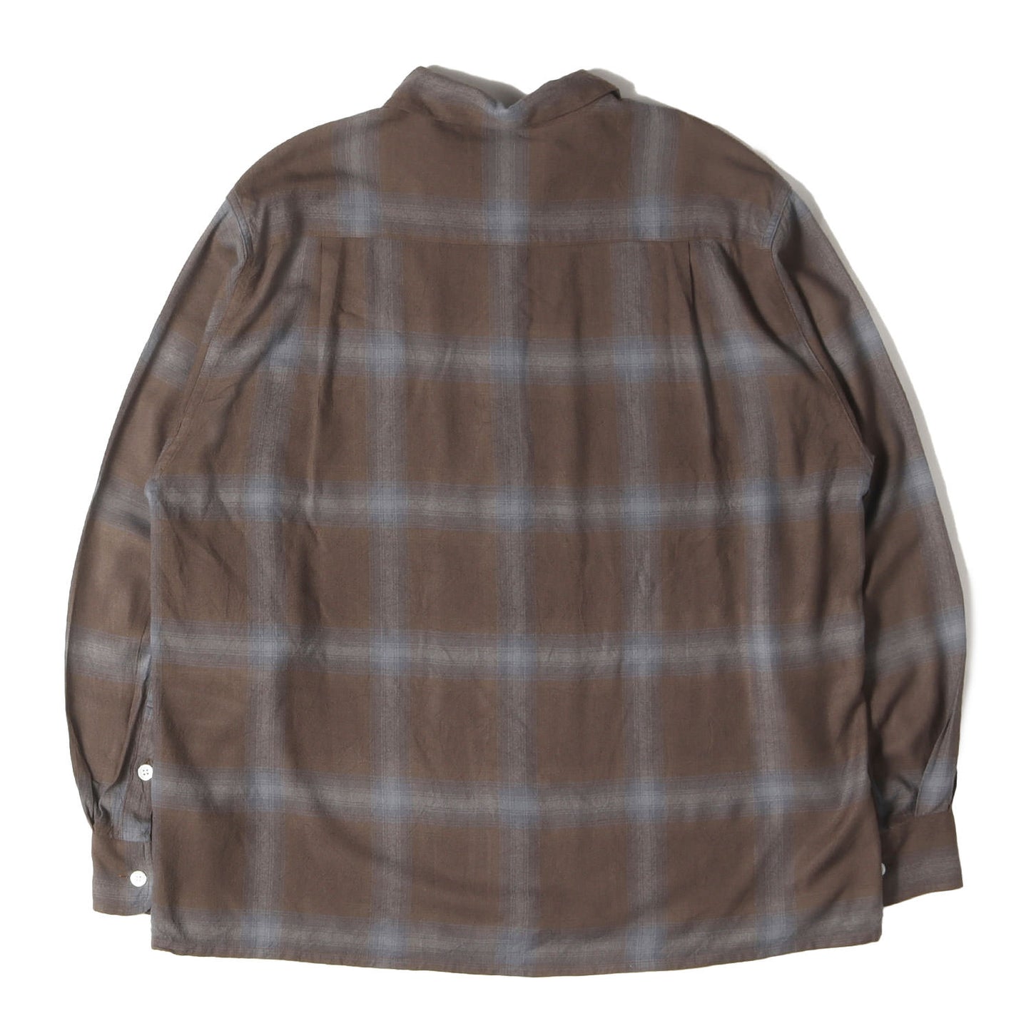 22AW オンブレチェック オープンカラー レーヨン シャツ(OMBRAY CHECK OPEN COLLAR SHIRT L/S)