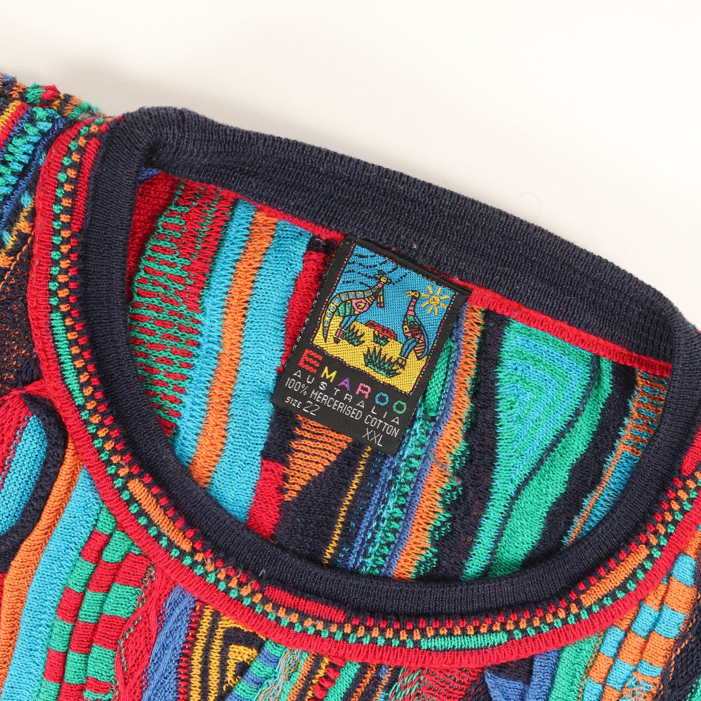 90s 立体編み 総柄 3D ニット / オーストラリア製 EMAROO エルマー