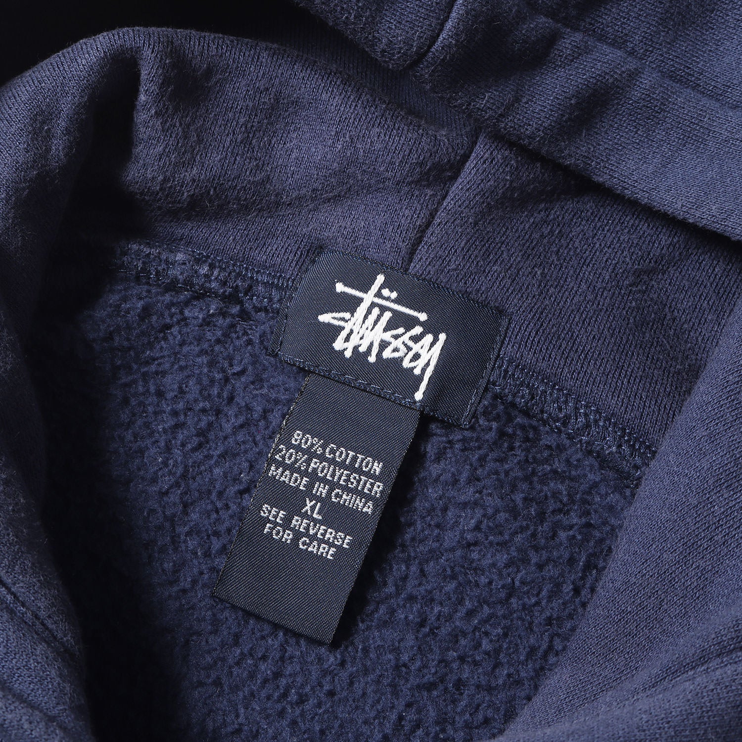 90s OLD STUSSY 紺タグ エンブレムワッペン ジップ スウェット