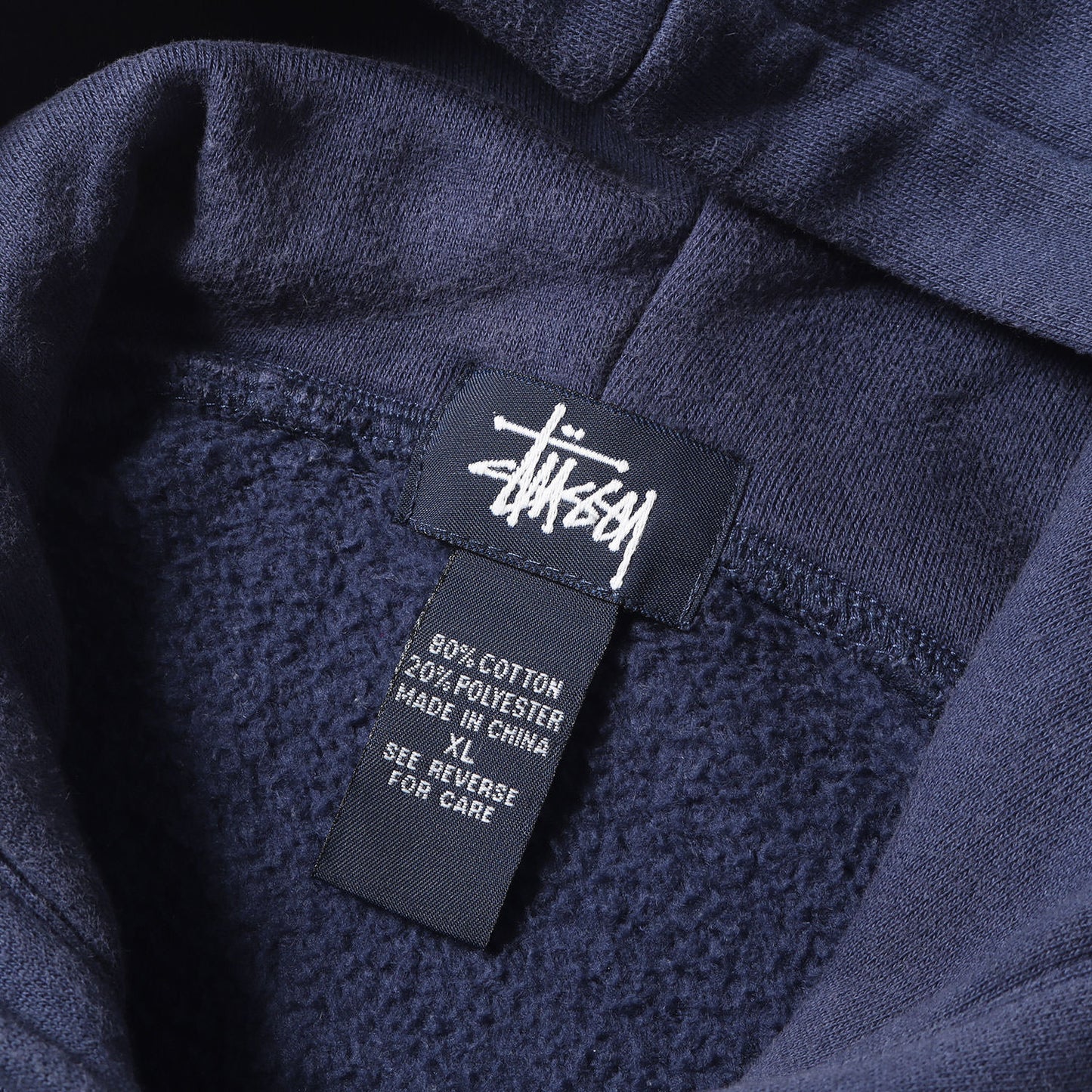 90s OLD STUSSY 紺タグ エンブレムワッペン ジップ スウェットパーカー