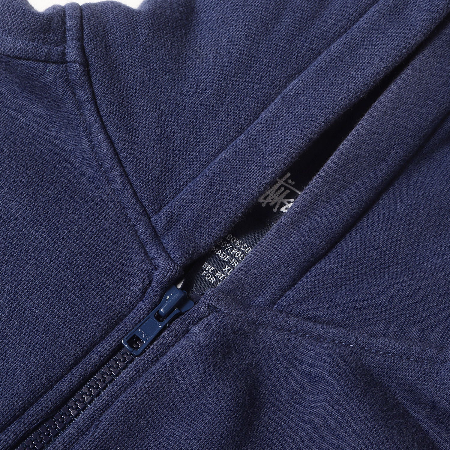 90s old stussy 紺タグ ジップパーカー 刺繍ロゴ archive 90s OLD STUSSY 紺タグ エンブレムワッペン ジップ スウェット