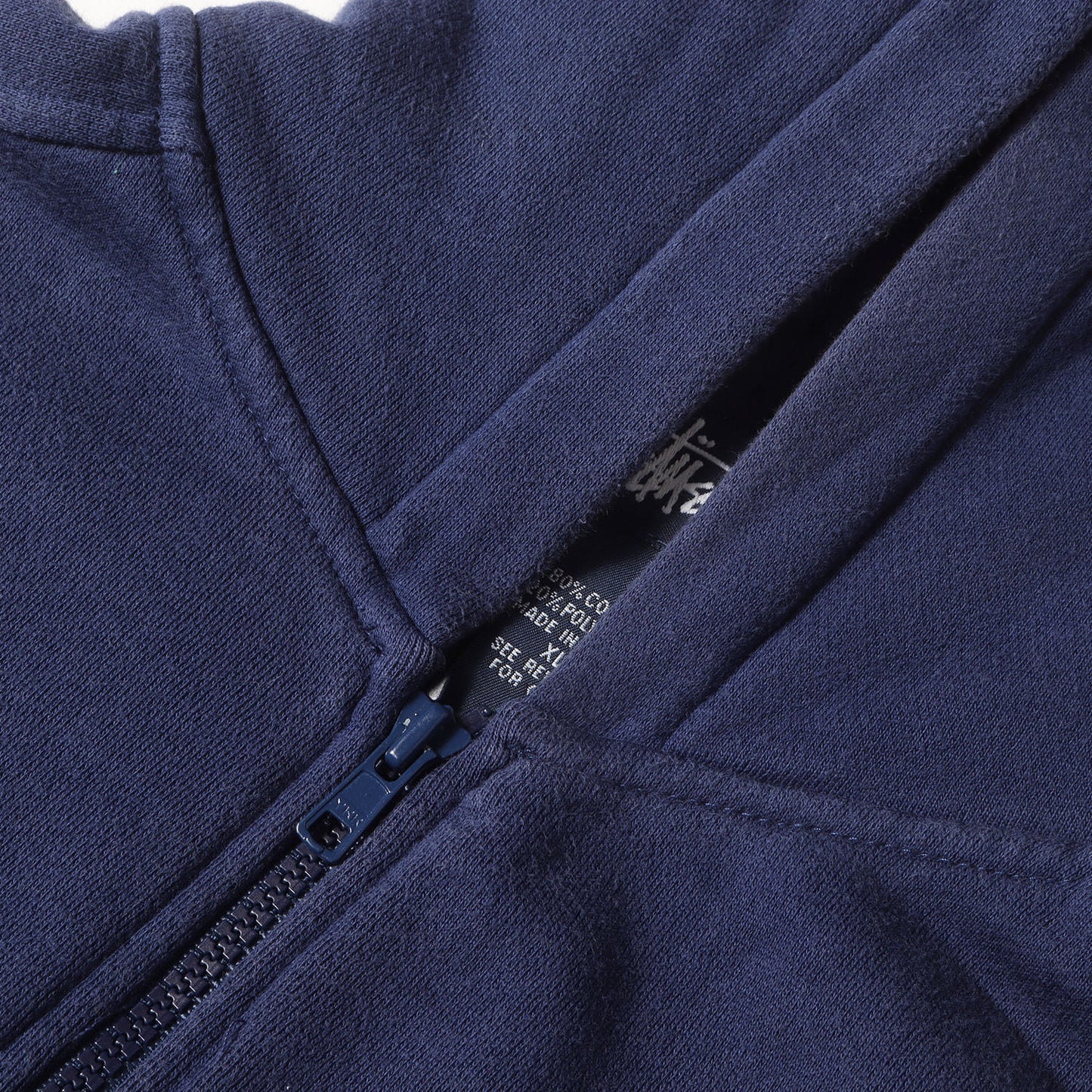 90s OLD STUSSY 紺タグ エンブレムワッペン ジップ スウェットパーカー