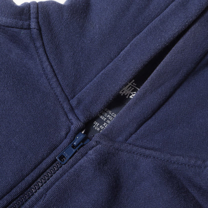 90s OLD STUSSY 紺タグ エンブレムワッペン ジップ スウェットパーカー