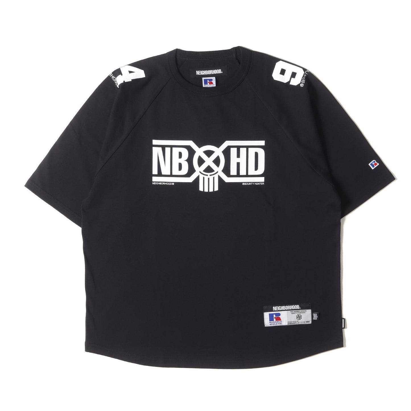 25SS ×BOUNTY HUNTER ×RUSSELL ATHLETIC コラボロゴ Tシャツ(CREWNECK SS)