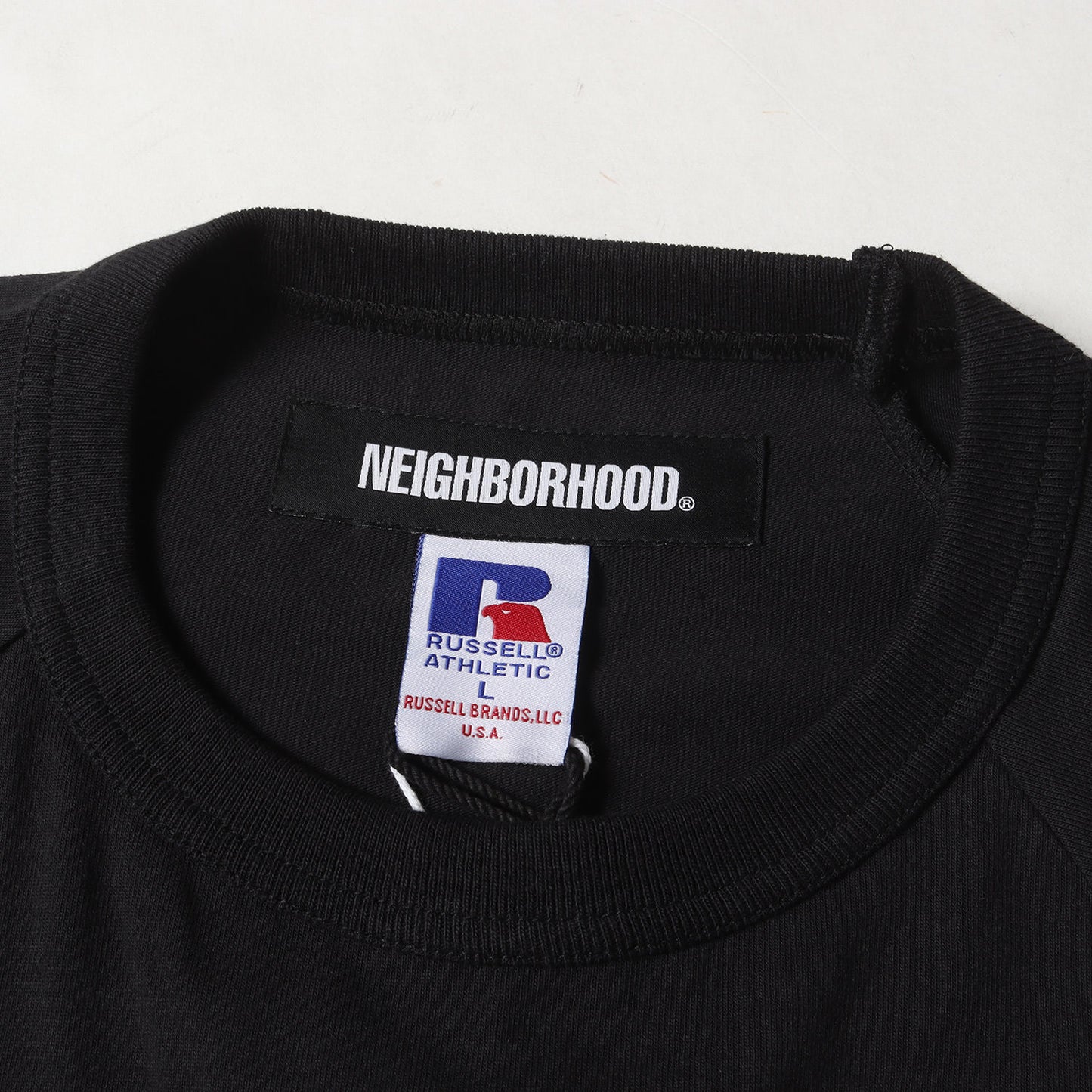 25SS ×BOUNTY HUNTER ×RUSSELL ATHLETIC コラボロゴ Tシャツ(CREWNECK SS)