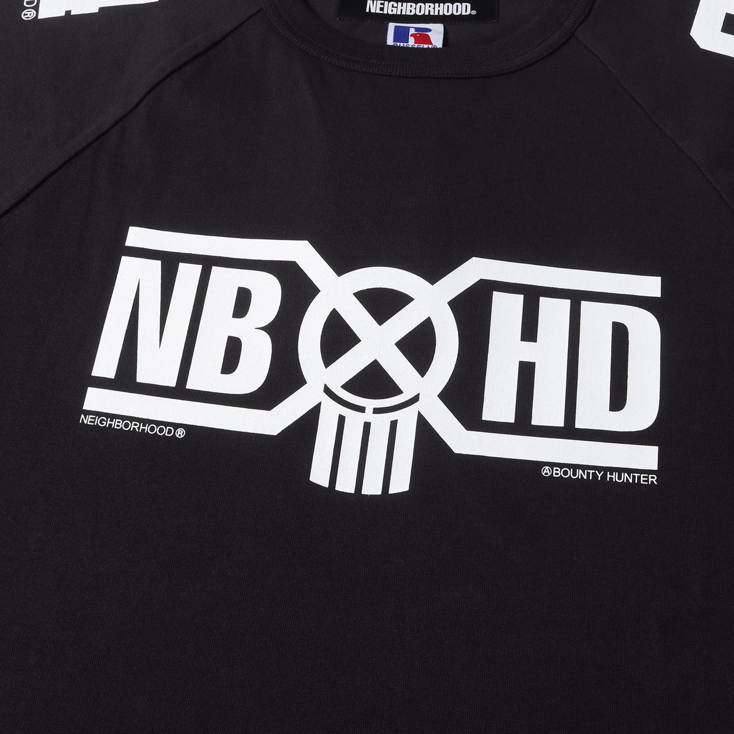 25SS ×BOUNTY HUNTER ×RUSSELL ATHLETIC コラボロゴ Tシャツ(CREWNECK SS)