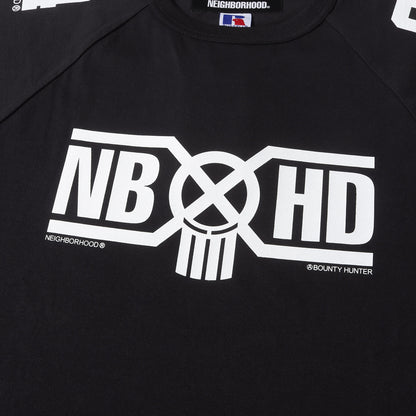 25SS ×BOUNTY HUNTER ×RUSSELL ATHLETIC コラボロゴ Tシャツ(CREWNECK SS)
