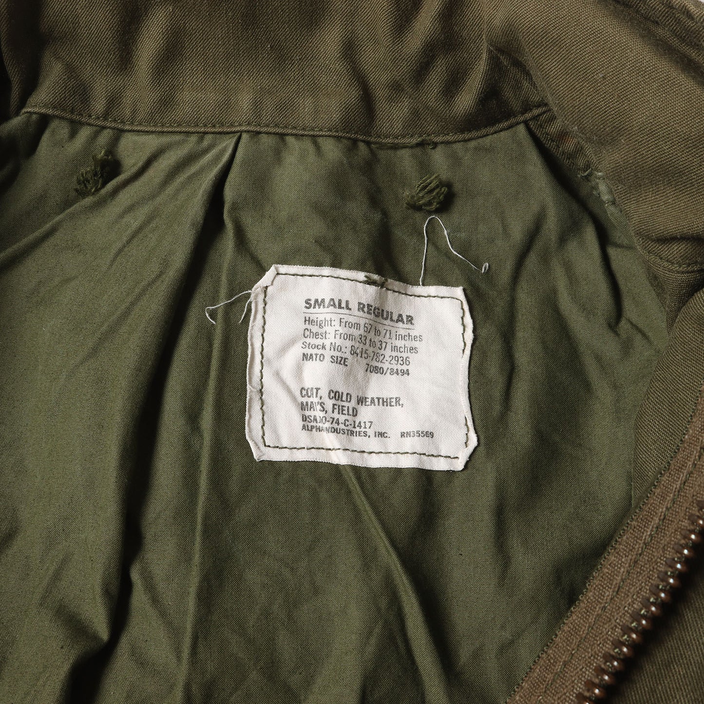 [ALPHA社製] 70s 米軍実物 3rd M-65 フィールドジャケット