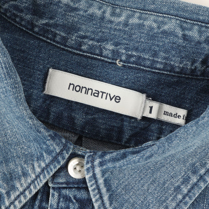 23AW ヴィンテージ加工 ボタンダウン デニムシャツ(DWELLER B.D. SHIRT COTTON 8oz DENIM VW)