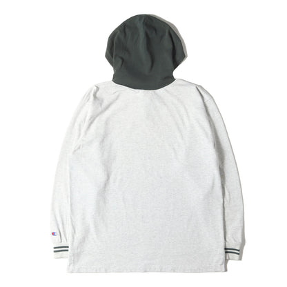 90s 青タグ フード付き ヘンリーネック ロングスリーブ Tシャツ USA製