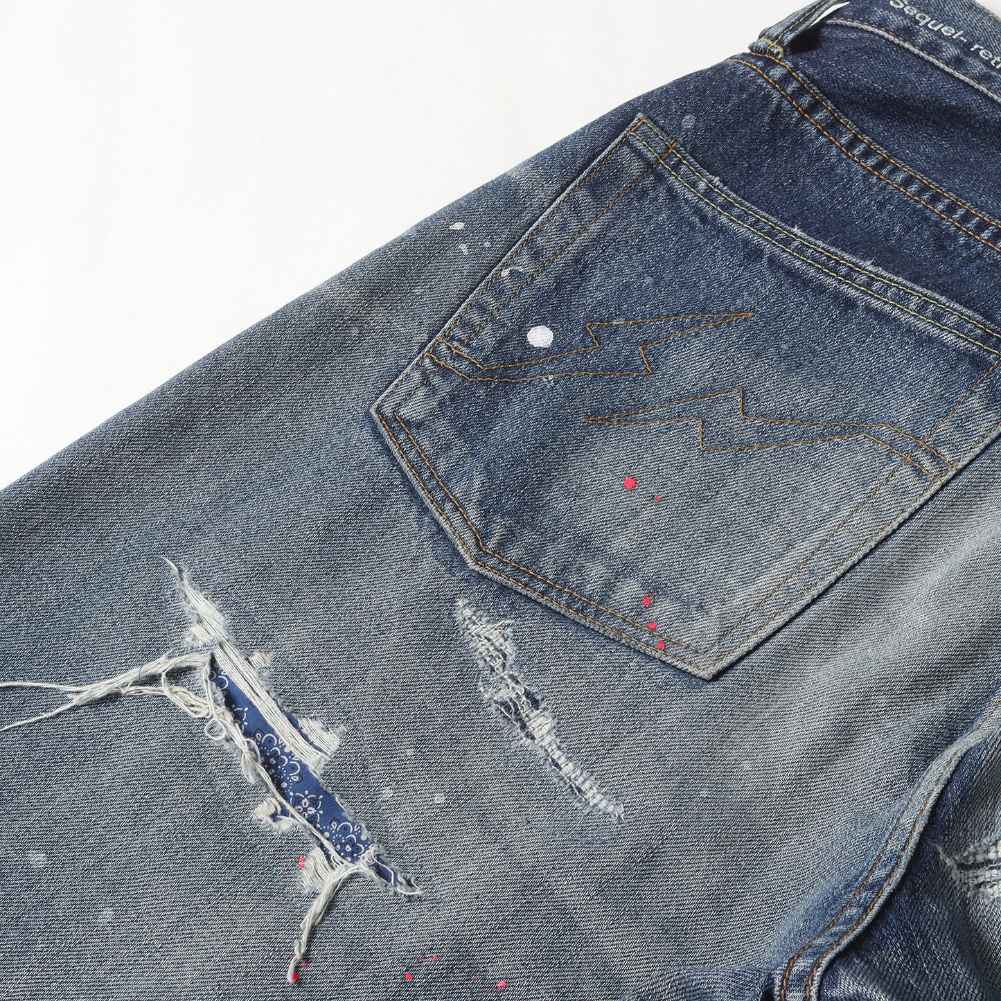 20AW ×fragment design ペンキ&ヴィンテージ加工 デニムパンツ(DAMAGE DENIM PANTS)