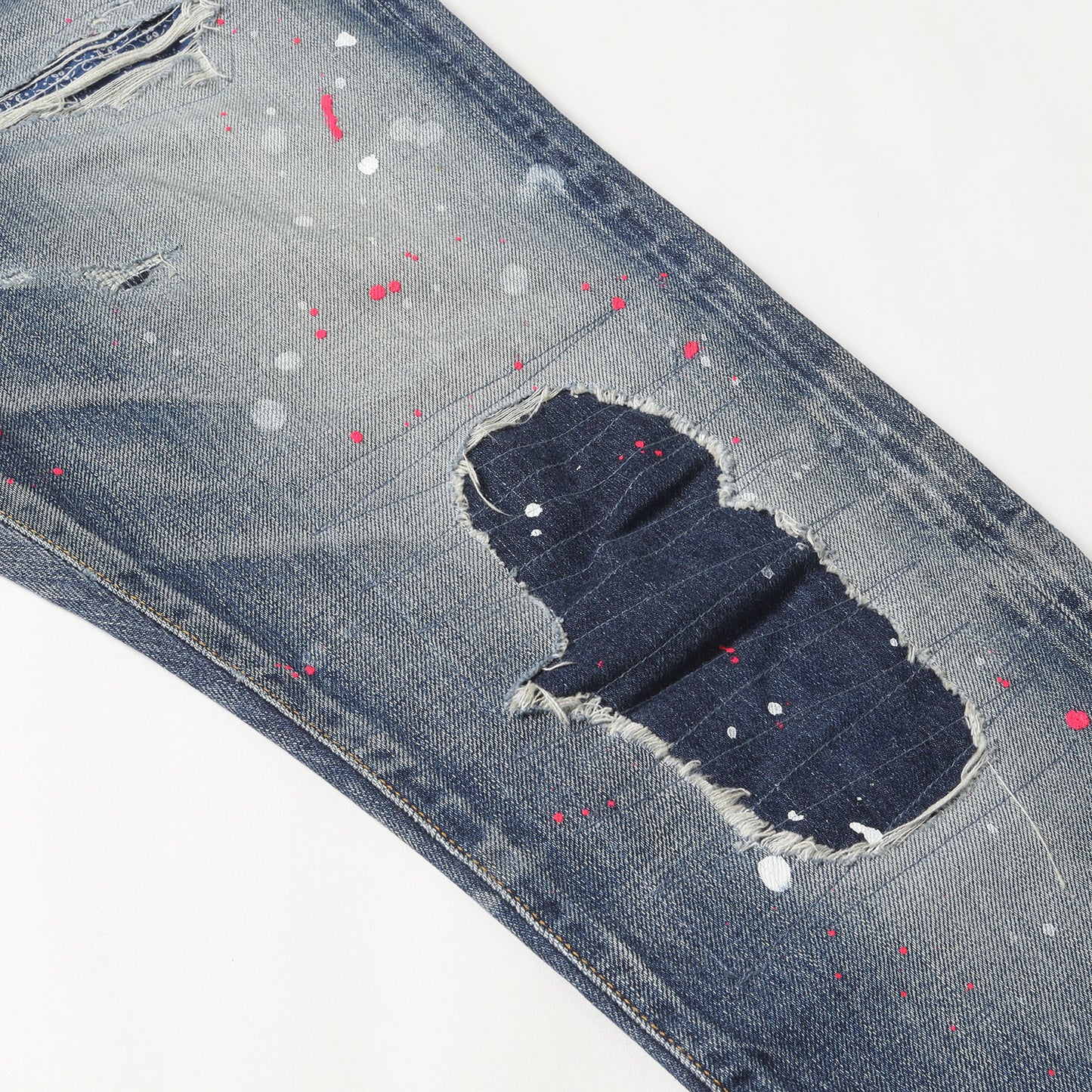 20AW ×fragment design ペンキ&ヴィンテージ加工 デニムパンツ(DAMAGE DENIM PANTS)