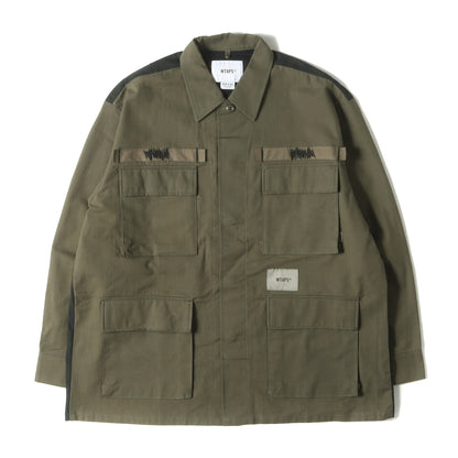 25SS タイガーカモ 切替し ミリタリー シャツジャケット(VEINY / LS / COTTON. TWILL)