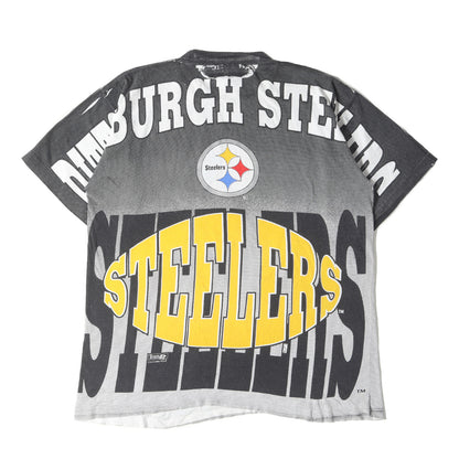 90s NFL ピッツバーグ・スティーラーズ 全面プリント Tシャツ(AMERICAS FAVORITESボディ)