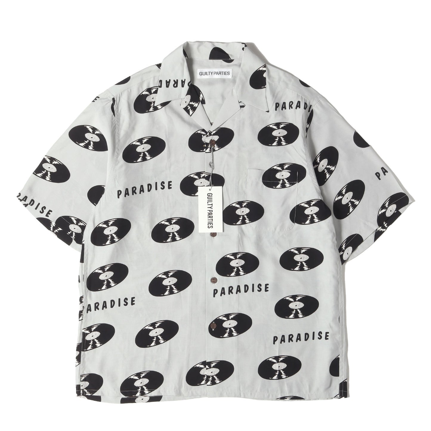 24SS レコード柄 レーヨン ハワイアンシャツ / アロハシャツ(HAWAIIAN SHIRT S/S)