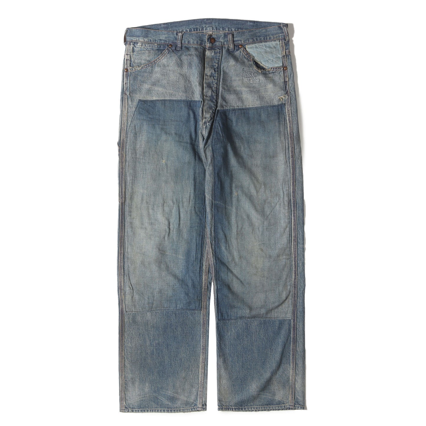 23AW ヴィンテージ加工加工 ダブルニー ペインター デニムパンツ(DENIM PAINTER PANTS)