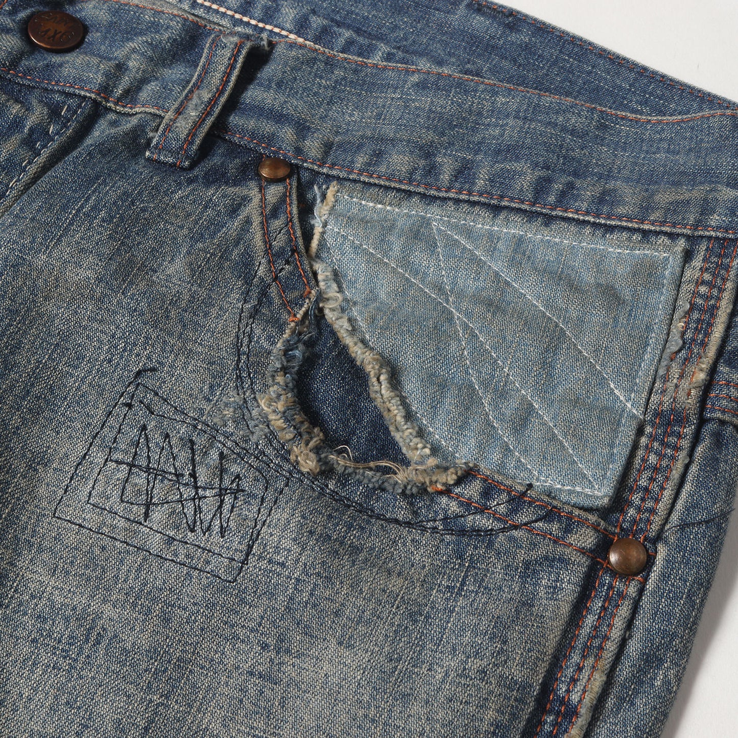 23AW ヴィンテージ加工加工 ダブルニー ペインター デニムパンツ(DENIM PAINTER PANTS)