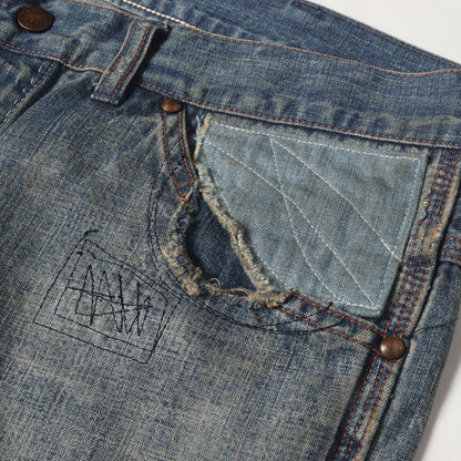 23AW ヴィンテージ加工加工 ダブルニー ペインター デニムパンツ(DENIM PAINTER PANTS)