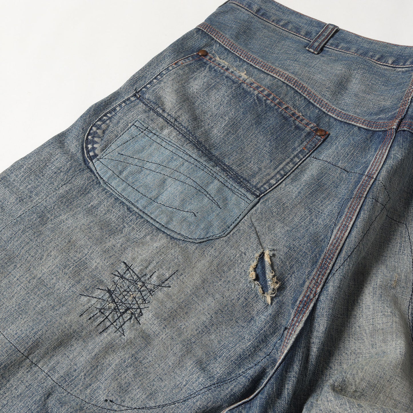 23AW ヴィンテージ加工加工 ダブルニー ペインター デニムパンツ(DENIM PAINTER PANTS)