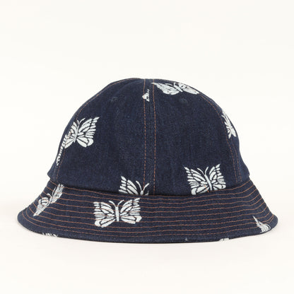 24AW ×NEEDLES パピヨン刺繍 デニム バケットハット(Denim Bucket Hat)