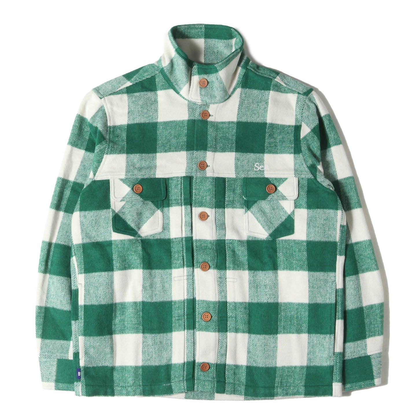 24SS バッファローチェック スタンドカラー ジャケット(JEAN WOOL PLAID JACKET)