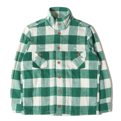 24SS バッファローチェック スタンドカラー ジャケット(JEAN WOOL PLAID JACKET)