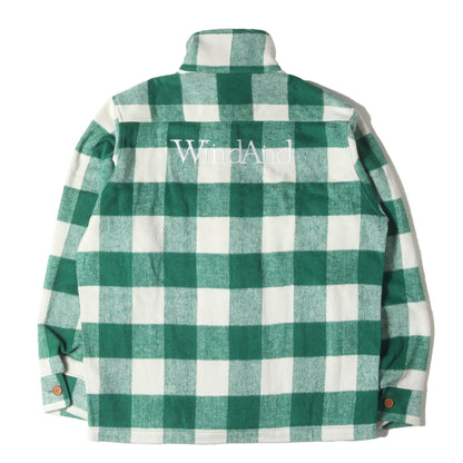 24SS バッファローチェック スタンドカラー ジャケット(JEAN WOOL PLAID JACKET)
