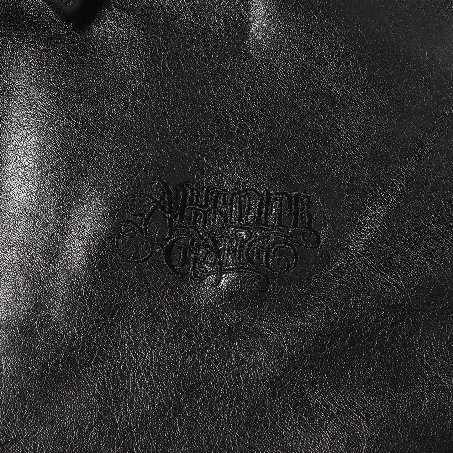フェイクレザー 裏地キルティング ジップ ジャケット(FAUX LEATHER JACKET)