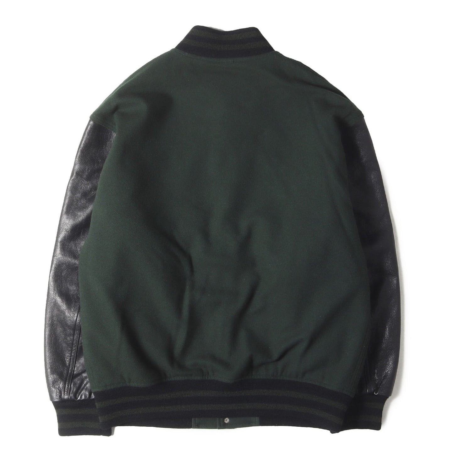 23SS ロゴ刺繍 袖レザー メルトン バーシティジャケット / スタジャン(LEATHER VARSITY JACKET)