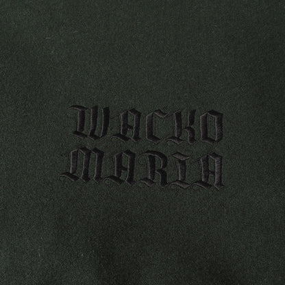 23SS ロゴ刺繍 袖レザー メルトン バーシティジャケット / スタジャン(LEATHER VARSITY JACKET)