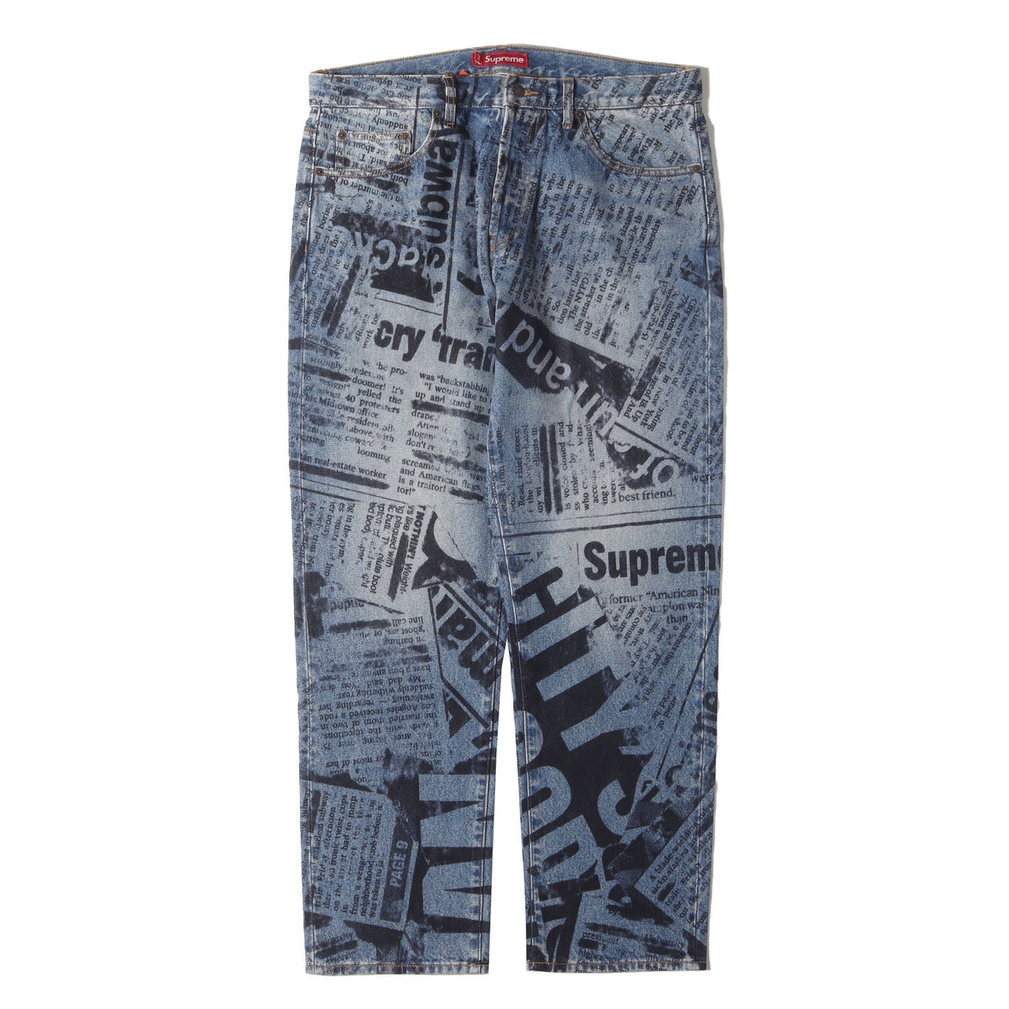 25SS ニュースペーパー プリント デニムパンツ(Regular Jean)