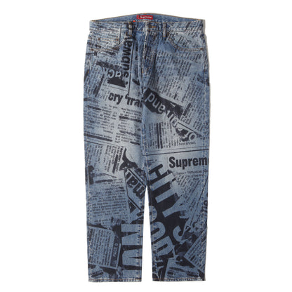 25SS ニュースペーパー プリント デニムパンツ(Regular Jean)