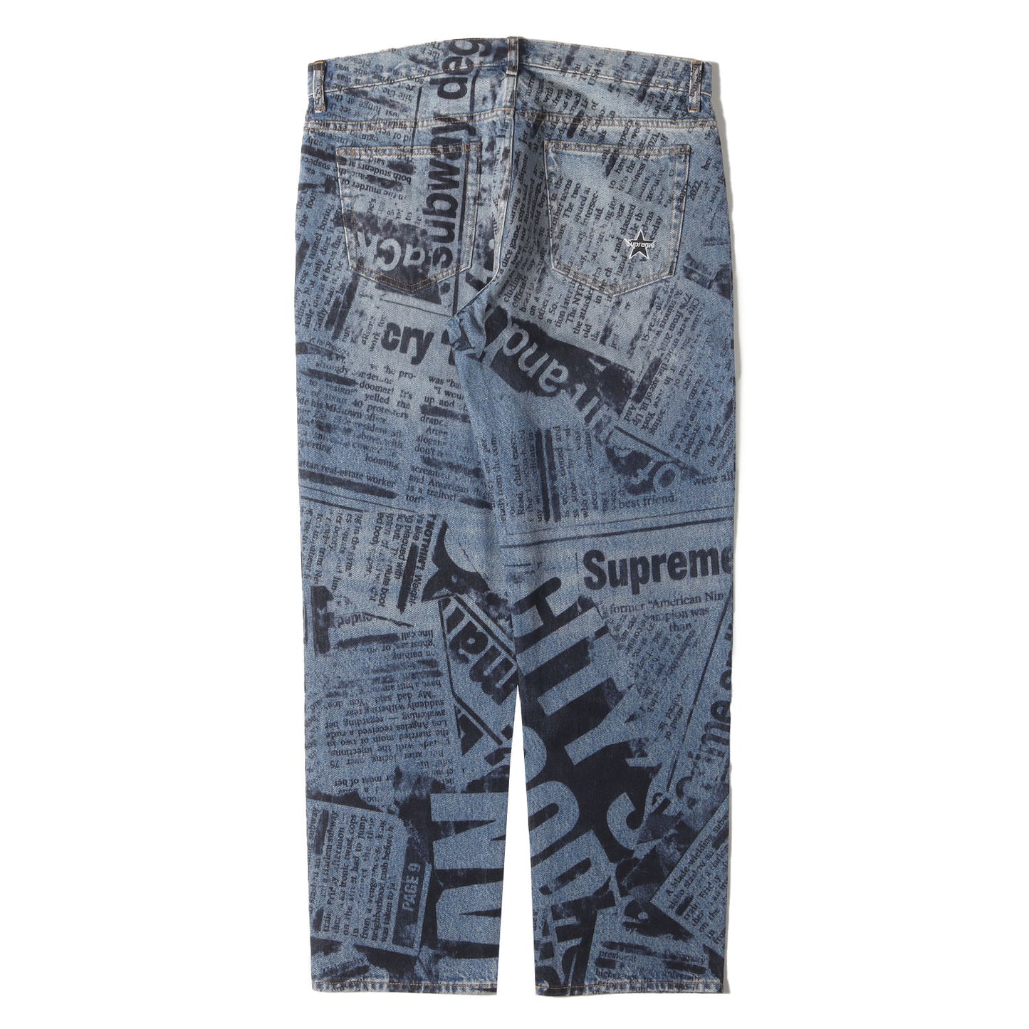 25SS ニュースペーパー プリント デニムパンツ(Regular Jean)