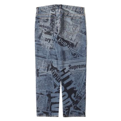 25SS ニュースペーパー プリント デニムパンツ(Regular Jean)
