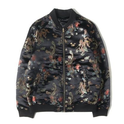 龍&鳳凰 キルティング サテン リバーシブル ボンバージャケット(Emperor Reversible Bomber)